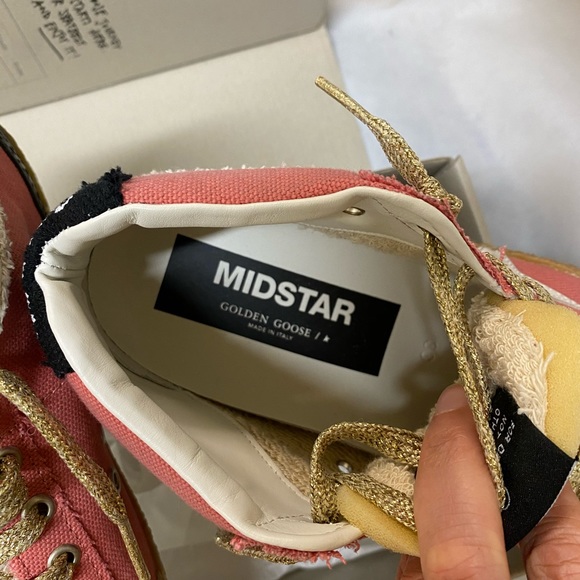NIB Golden Goose Midstar Salmon Canvas & White Star Sneaker, 41 - Picture 8 of 16